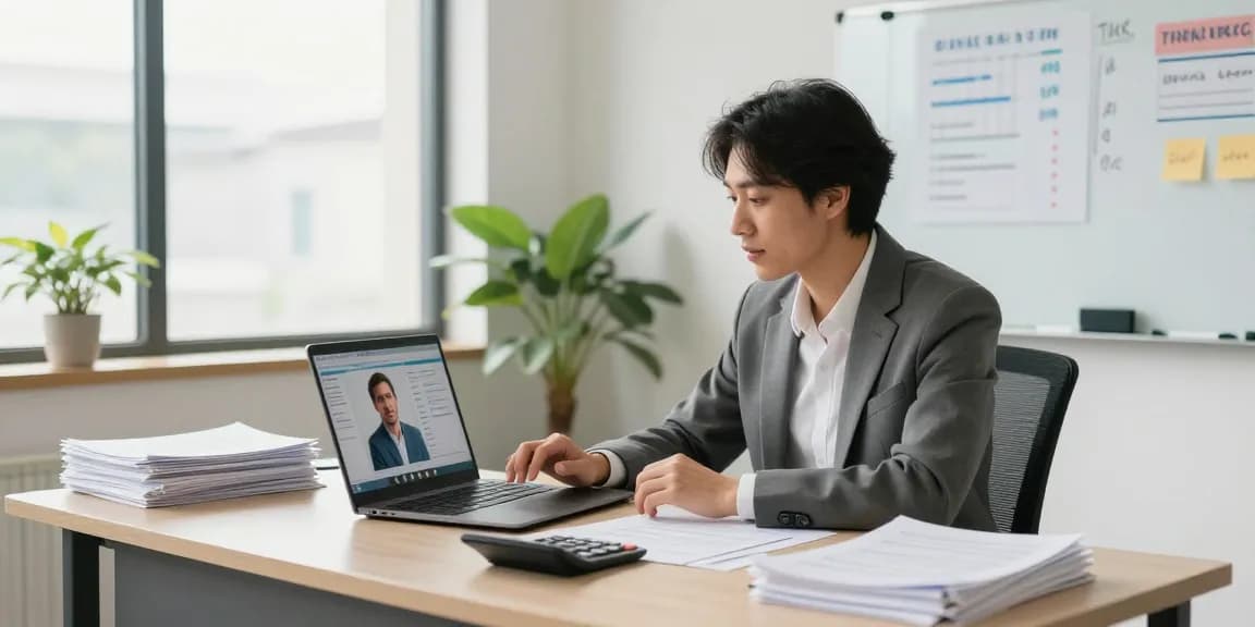 Small business accountant Auckland in modern office discussing financial strategies with client.