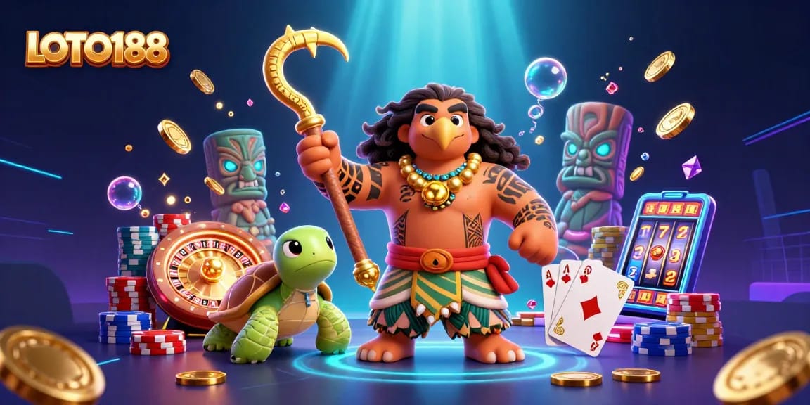 Experience the thrill of gameplay at LOTO188 with vibrant casino elements and dynamic action.