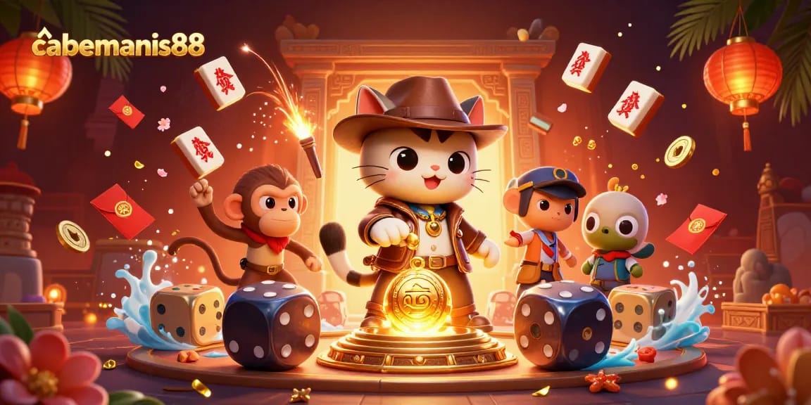 Experience excitement with cabemanis88 as our adventurers uncover treasures in a vibrant casino-themed jungle.