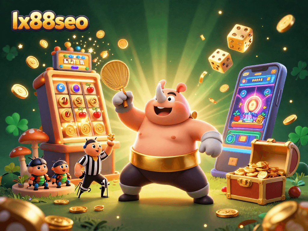 Engage in exciting casino gaming with lx88seo as the beetle champion celebrates amidst a jackpot explosion.