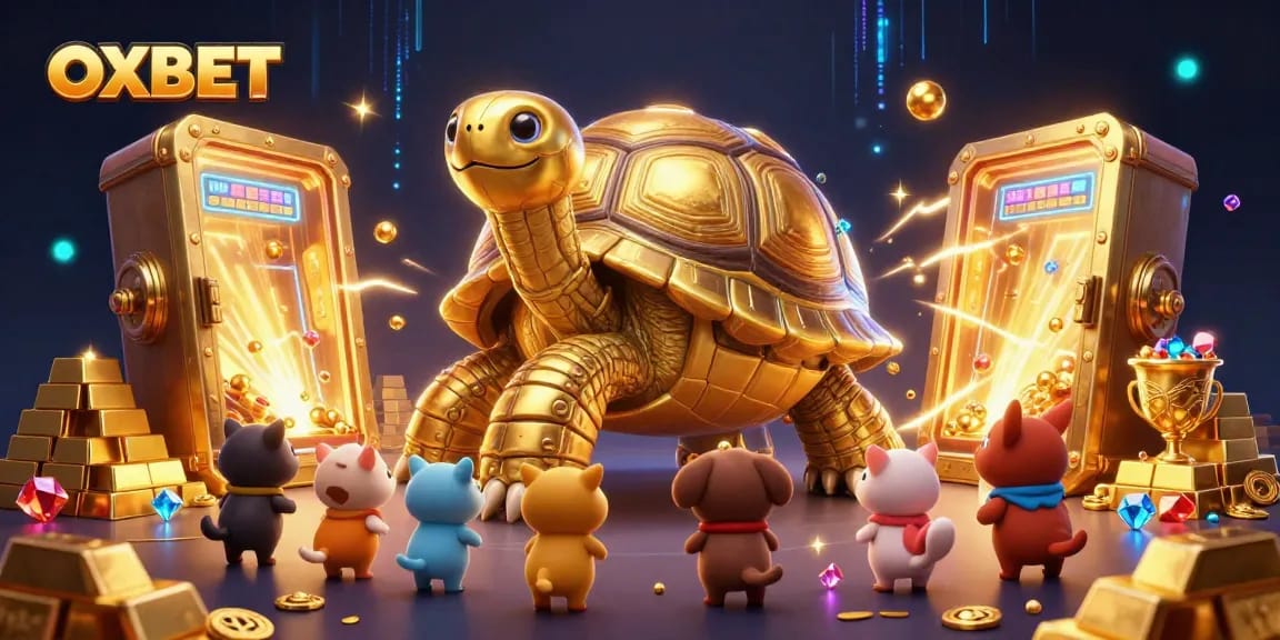 Experience OXBET with a vibrant illustration showcasing gaming excitement at a modern casino.
