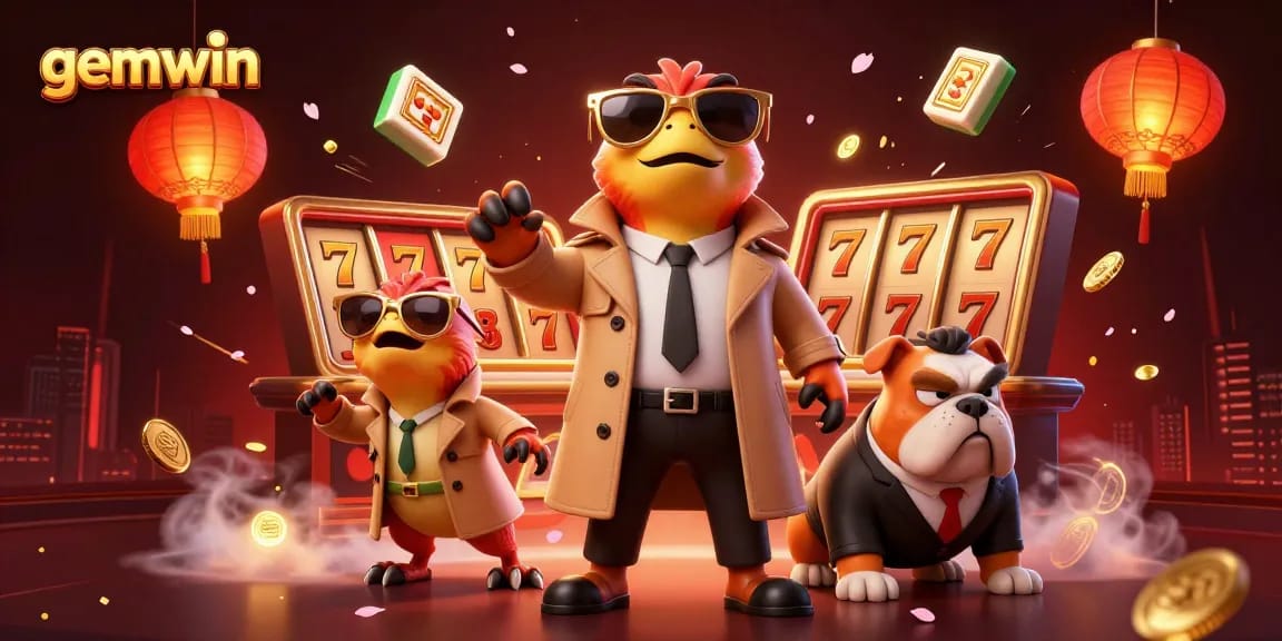 Experience the exciting gemwin casino with cartoon raptors sneaking into a VIP lounge.