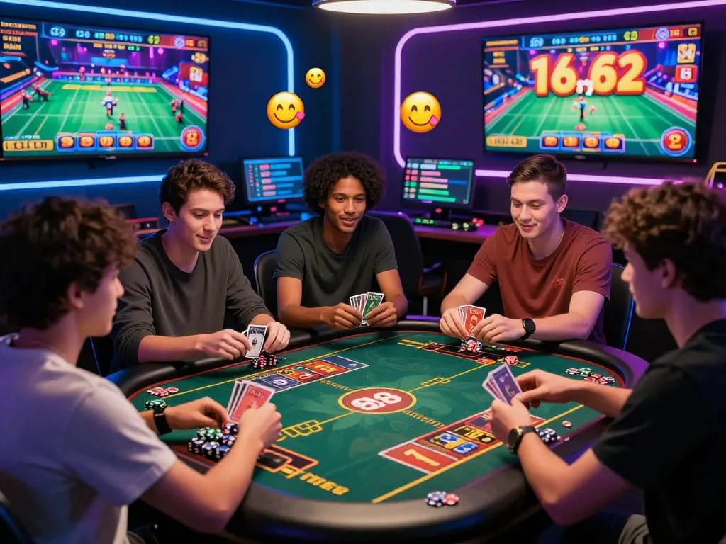 Dynamic players enjoying Go 88 tài xỉu in an immersive online casino atmosphere.