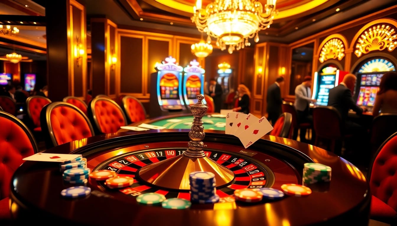 Experience exciting gaming action at https://luck8.locker/ with vibrant roulette and poker elements.