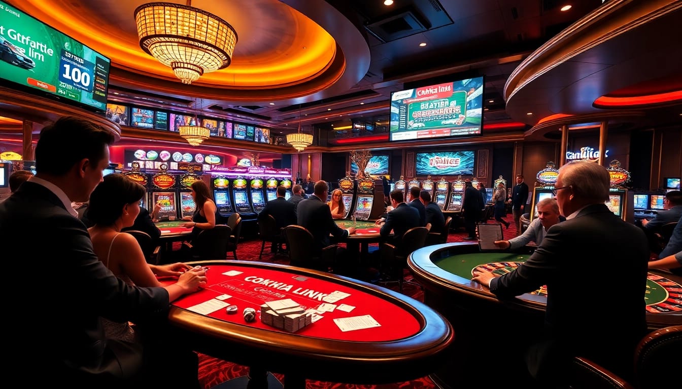 Experience the thrill of gambling with cakhia link displayed in a luxurious casino setting.