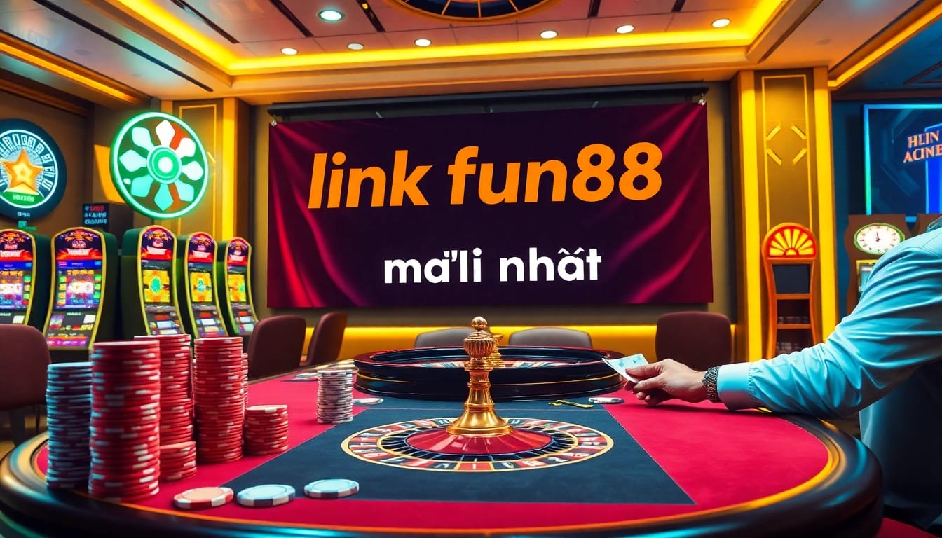Experience excitement at Fun88 with a casino atmosphere showcasing thrilling games and vibrant visuals.