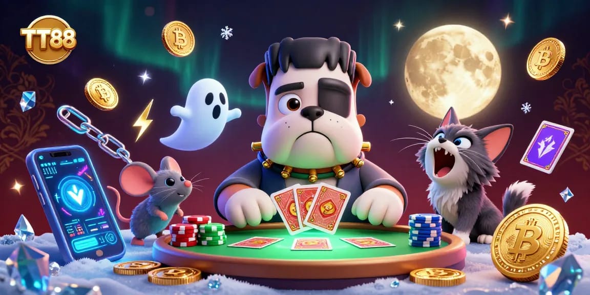 Engage with TT88's thrilling casino scene featuring unique characters and vibrant gaming elements.