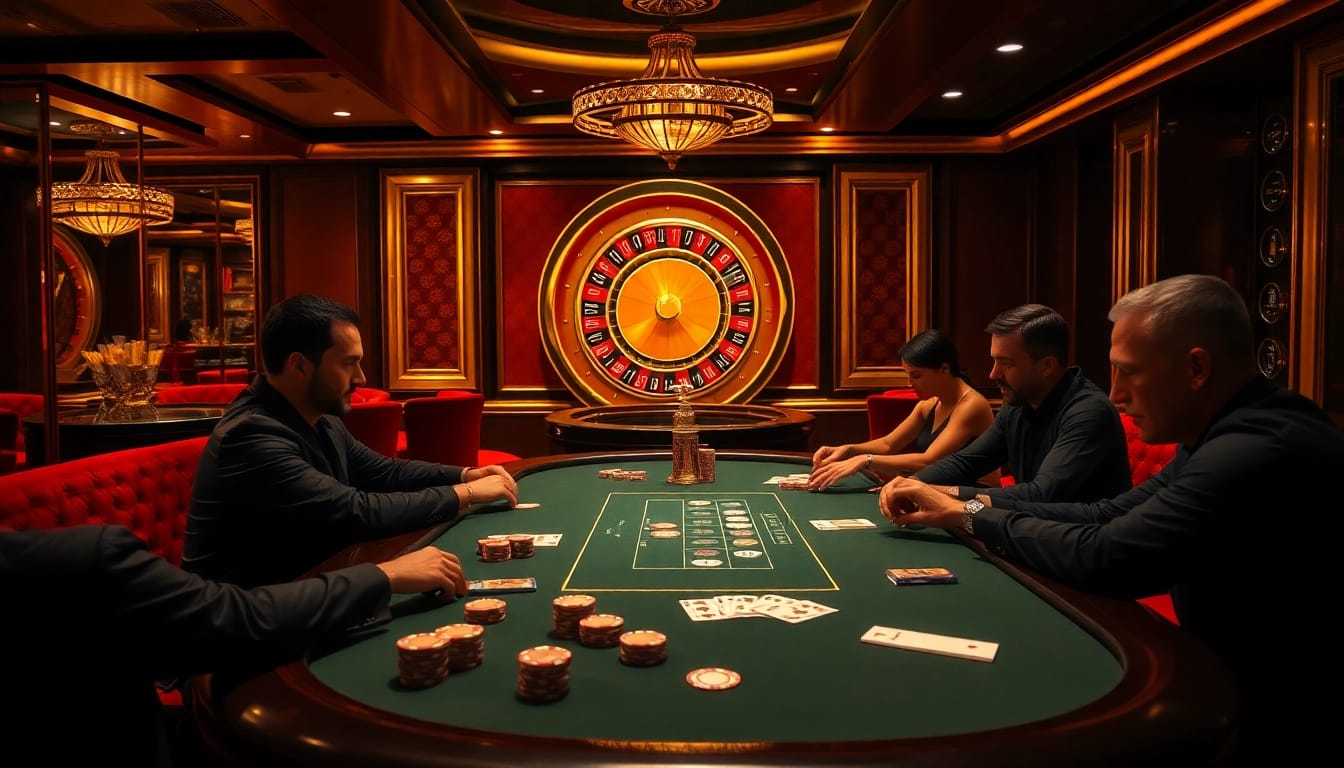 Experience high-stakes gaming at one88 with thrilling poker action and elegant casino decor.