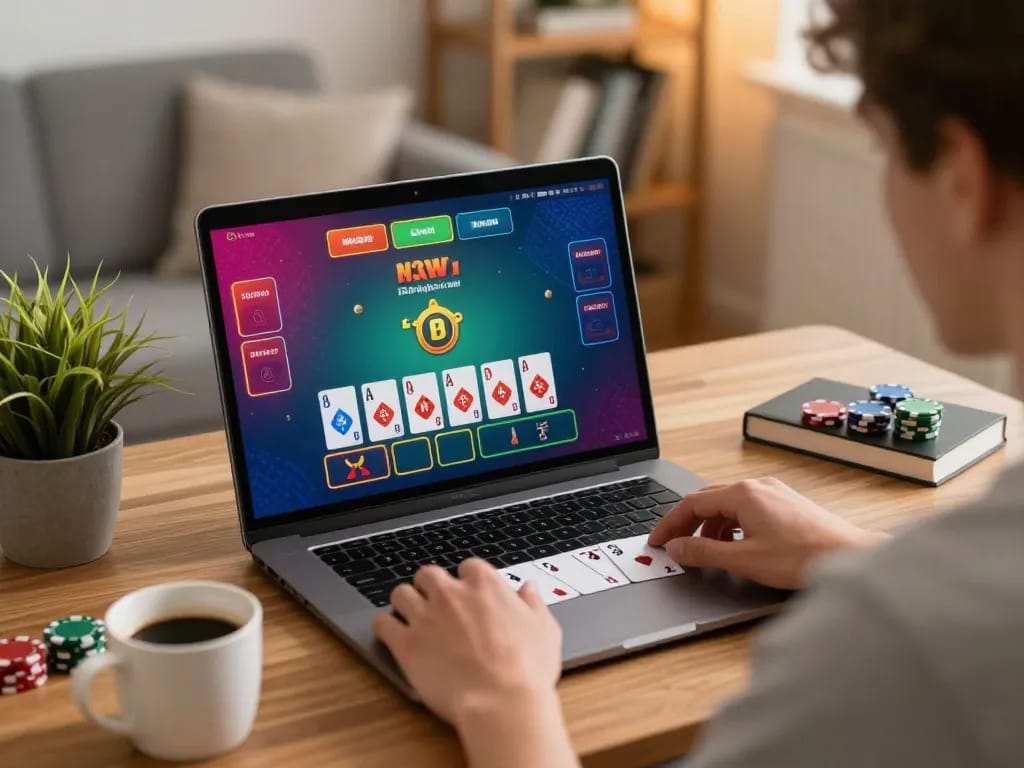 Experience the excitement of online gaming at FIVE88 with a live dealer blackjack session.