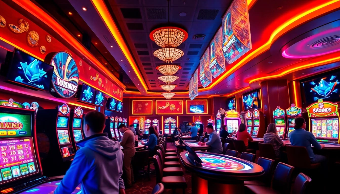The lively gaming environment at https://gemwin.it.com/ showcases players engaged in exciting online casino games, from live dealers to vibrant slot machines.