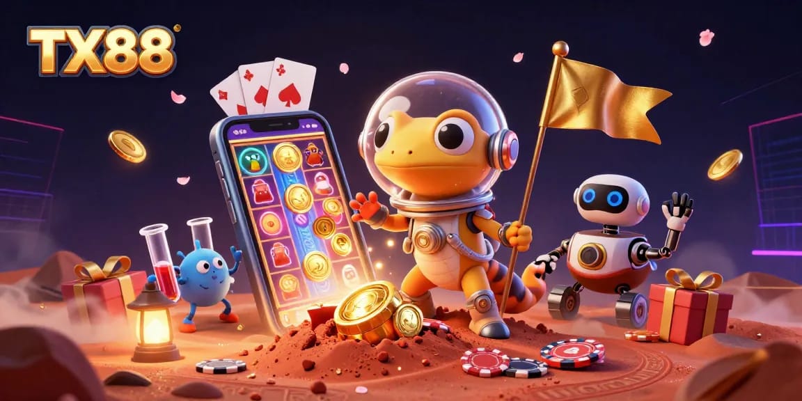 Experience thrilling games with TX88 at our vibrant Martian casino adventure.