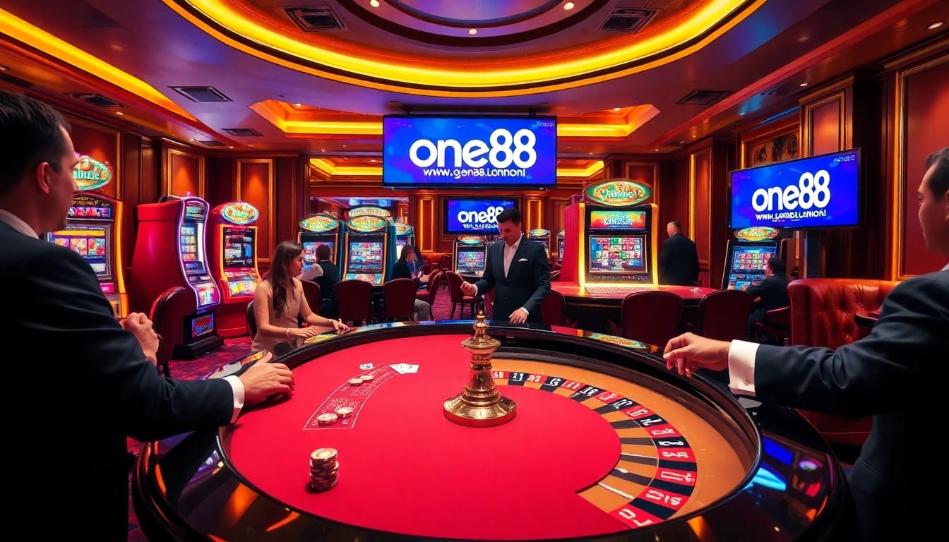 Engage with thrilling casino action at https://one88.london/ featuring poker tables and vibrant slot machines.