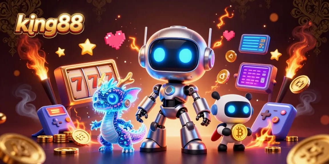 Engage with king88 thrilling casino experiences featuring a vibrant 3D digital illustration.