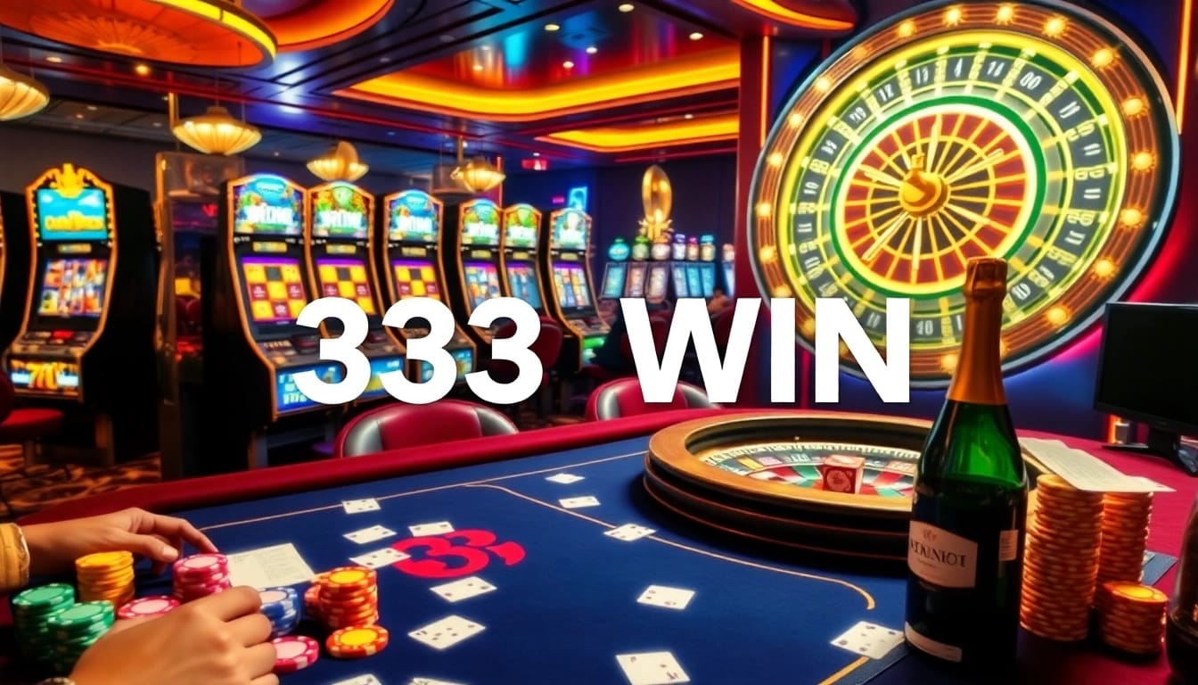 Experience the thrill of winning with 33WIN at a glamorous casino table, lit with excitement.