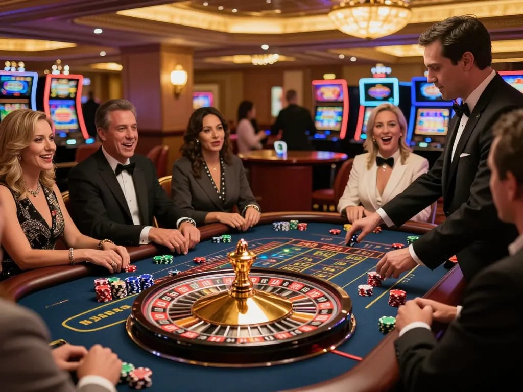 Exciting roulette action at Hitclub casino with players engaged in high stakes betting.