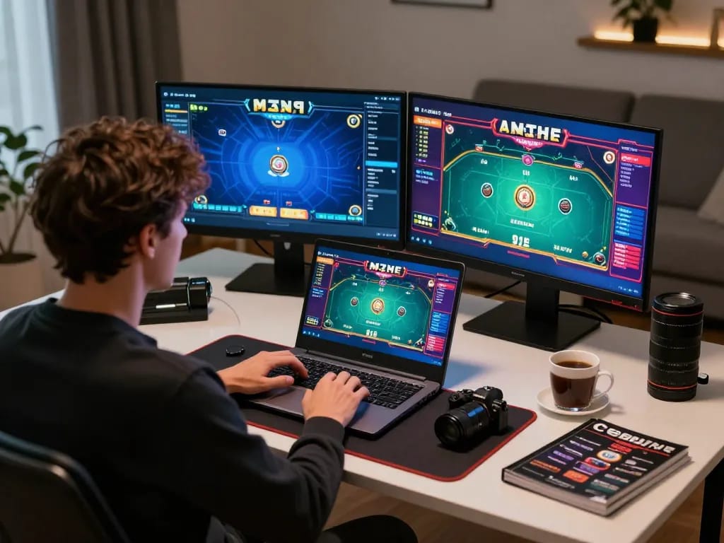Engaging player mastering VK88 online poker strategies during home gaming session.