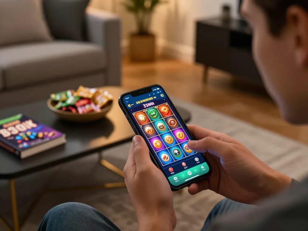Engaging with đăng nhập 33win on a smartphone, showcasing an exciting online gambling experience.
