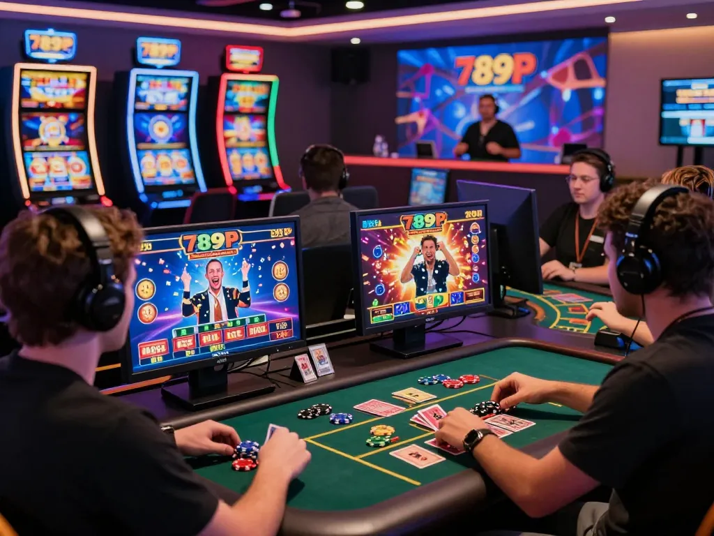 Exciting online gaming at 789P with players celebrating wins and vibrant casino games.