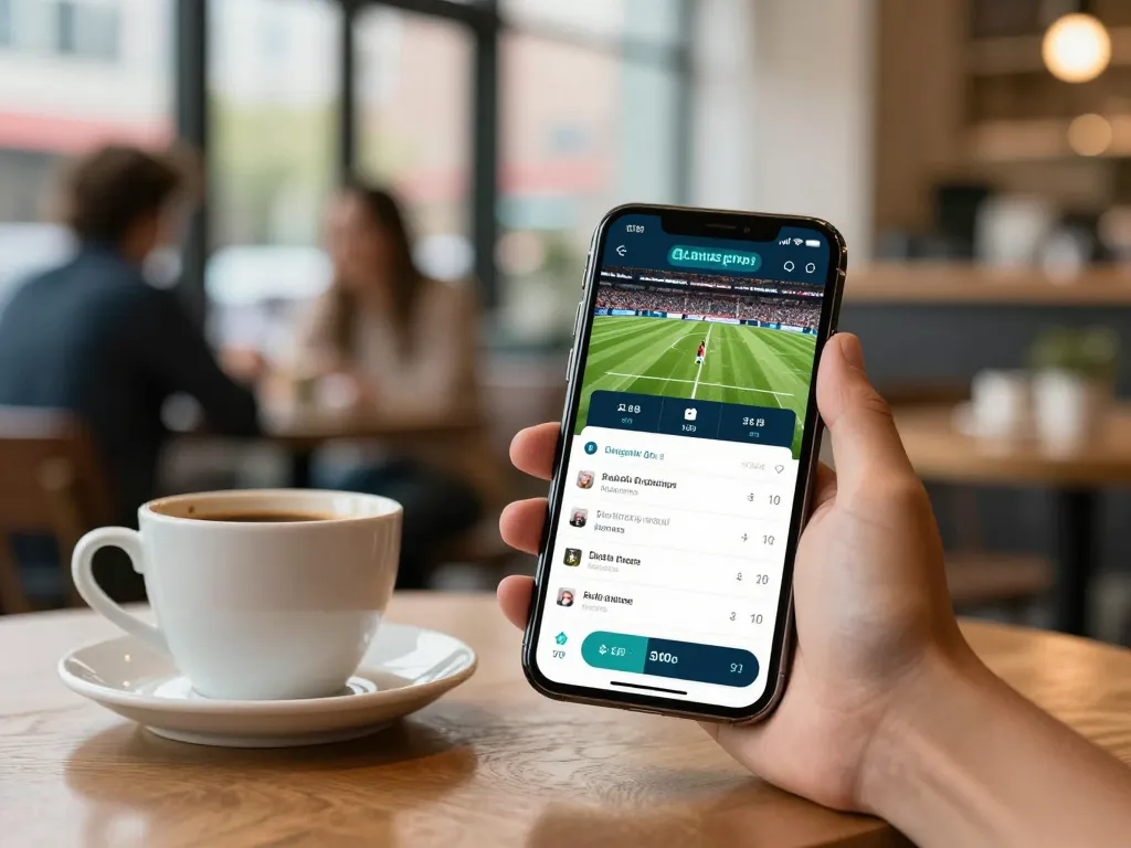 Engaging sports betting action in Roseville with a smartphone showing live odds.
