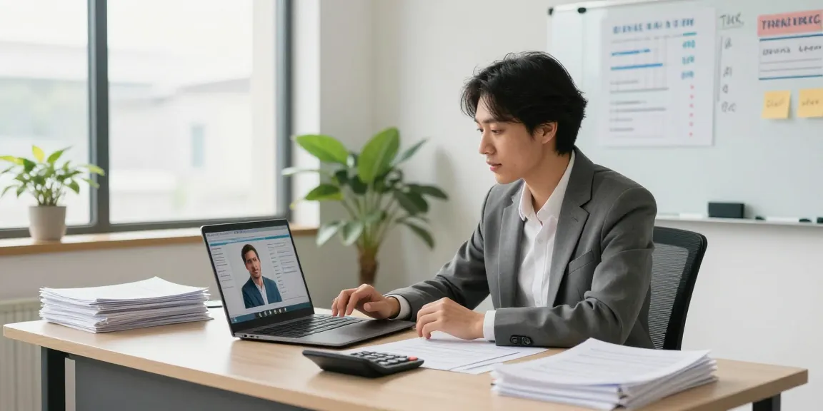 Small business accountant Auckland in modern office discussing financial strategies with client.