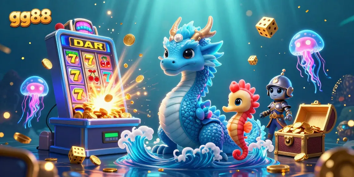 Experience exhilarating wins at gg88 with a vibrant underwater casino world featuring a dazzling slot machine.