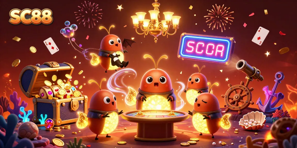 Engage with SC88's vibrant casino atmosphere, illuminated by glowworms and exciting game treasures.
