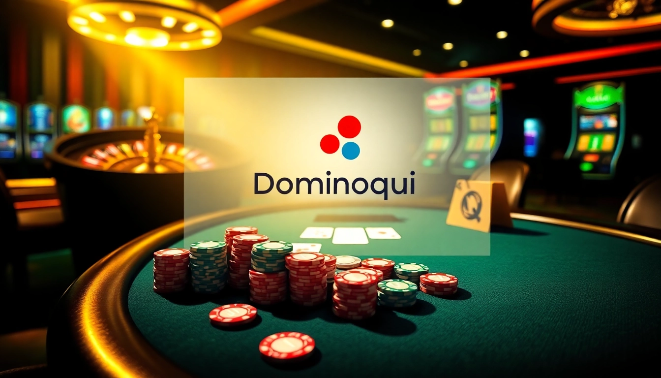 Engage with Dominoqiu for thrilling online poker action among vibrant casino elements.