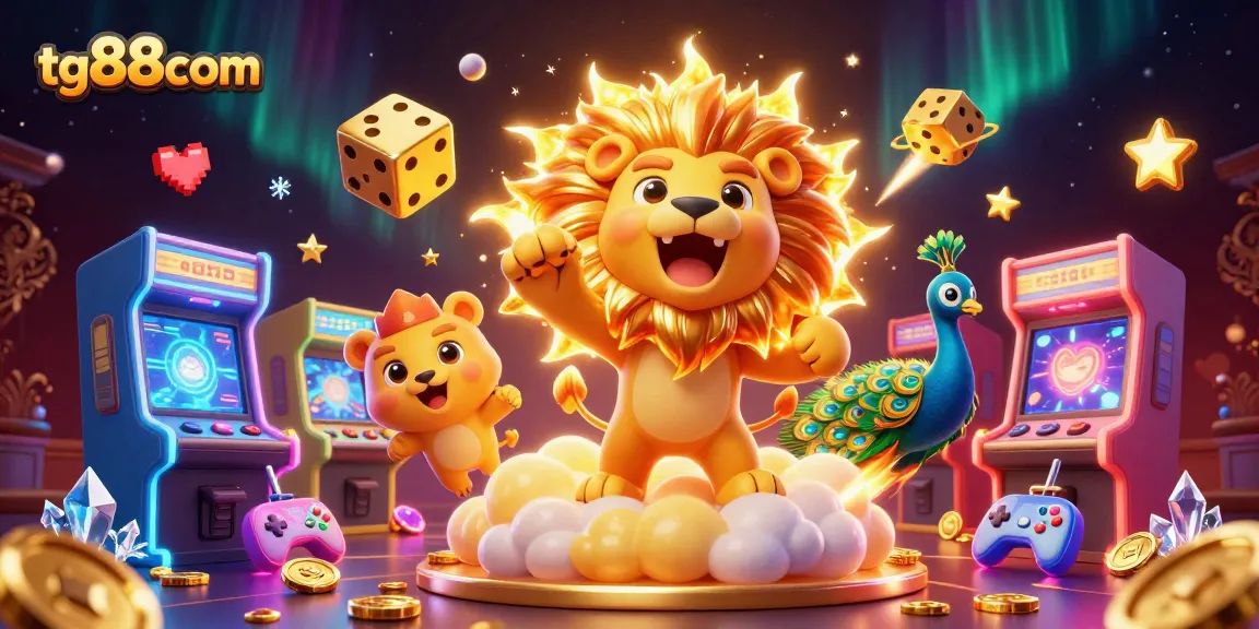 Experience thrilling gameplay at tg88com with vibrant casino-themed 3D digital illustration.