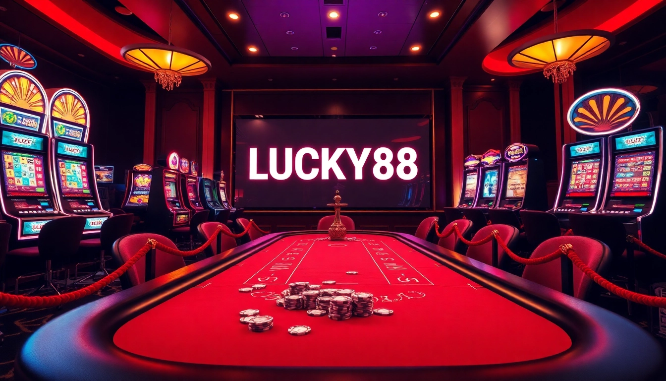 LUCKY88 Casino: Players experiencing thrilling games at a luxurious poker table.