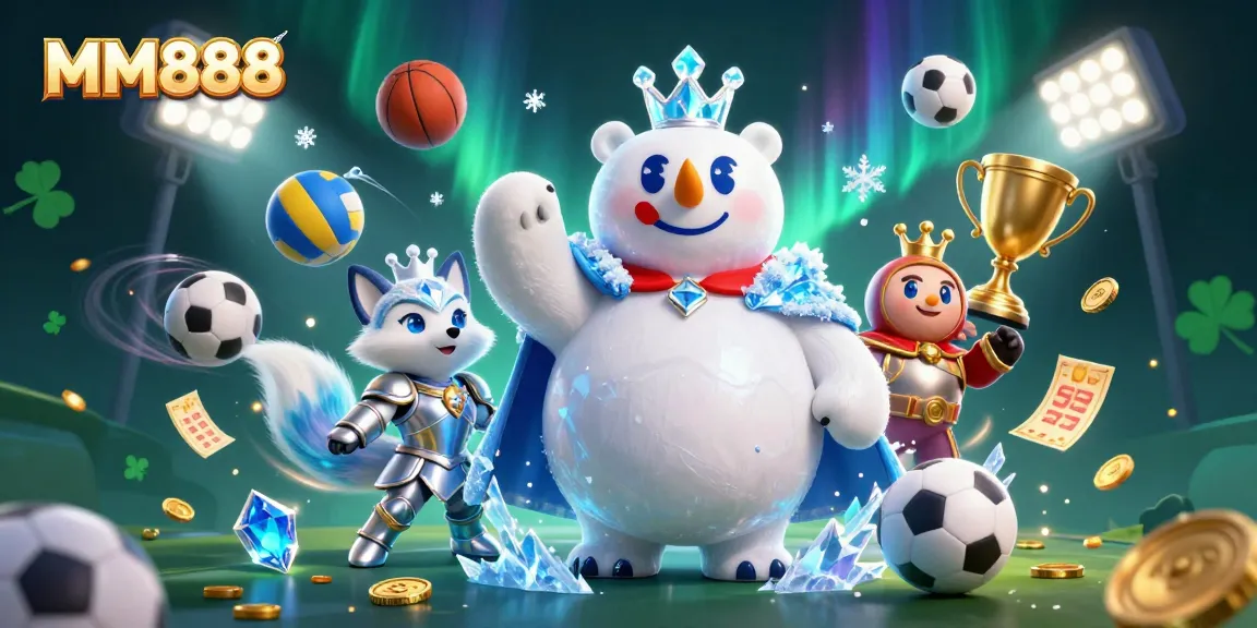 Experience the excitement of betting with MM888 amidst dynamic sports elements and a magical atmosphere.
