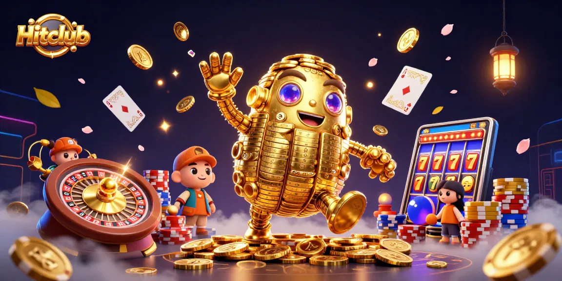 Experience thrilling gameplay at Hitclub with dynamic slot machines, vibrant poker chips, and a captivating casino atmosphere.