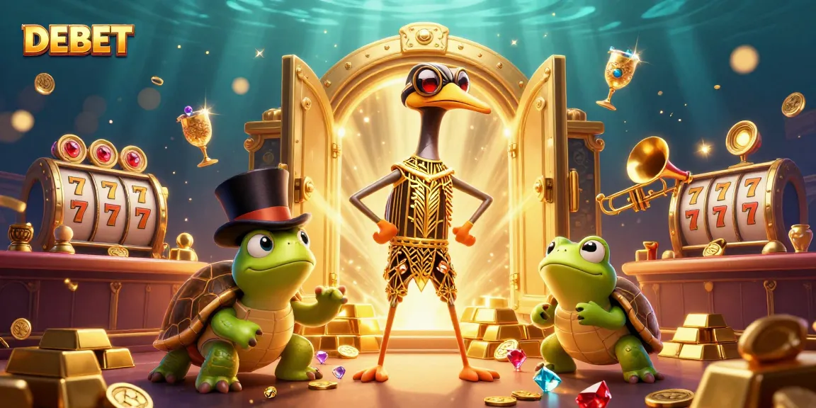 Experience DEBET’s thrilling casino atmosphere with characters and exciting game elements.