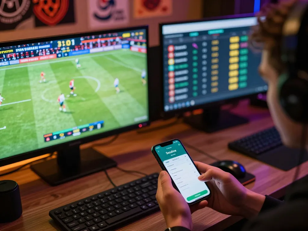 Socolive user placing bets on smartphone while watching live football matches online