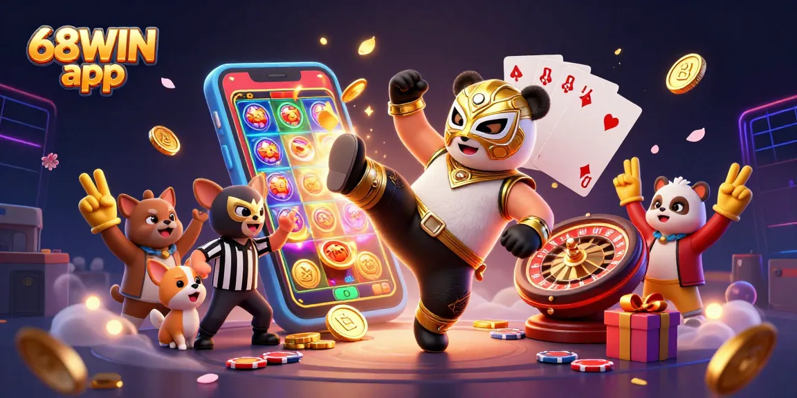 Engage with the vibrant world of the 68WIN app through dynamic casino action and exciting gaming elements.