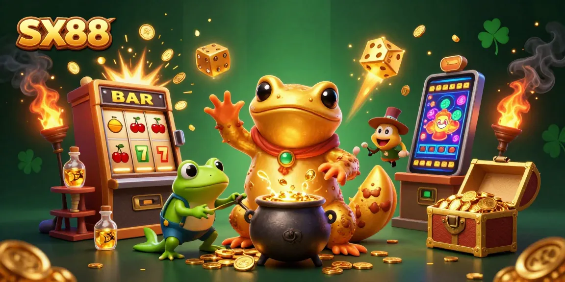 SX88 giant golden salamander alchemist creating gold coins in a lively casino scene