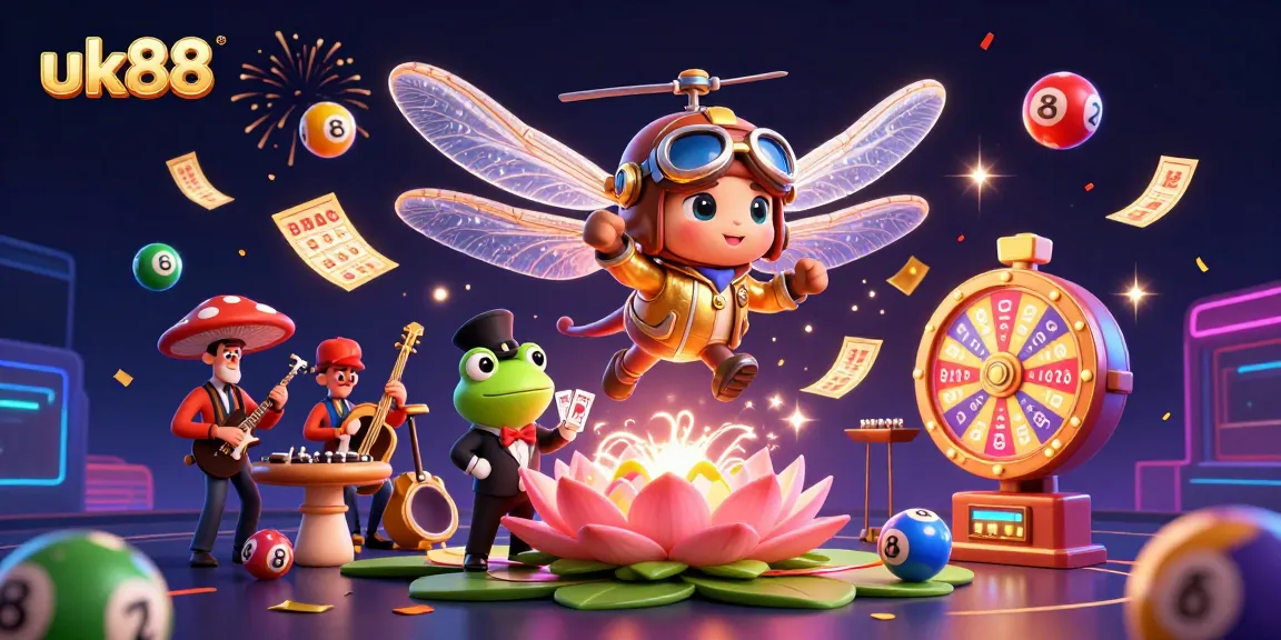 Experience thrilling games at uk88 with an exciting 3D illustration of casino activities.