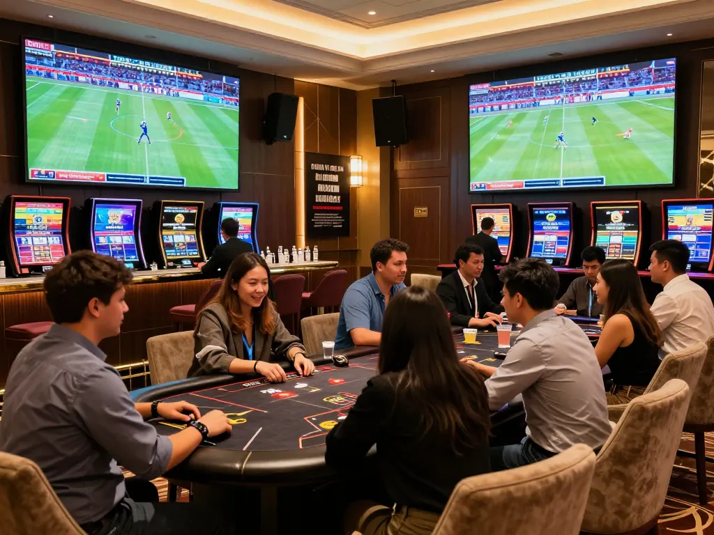 net88 sports betting area with excited customers placing wagers on live games