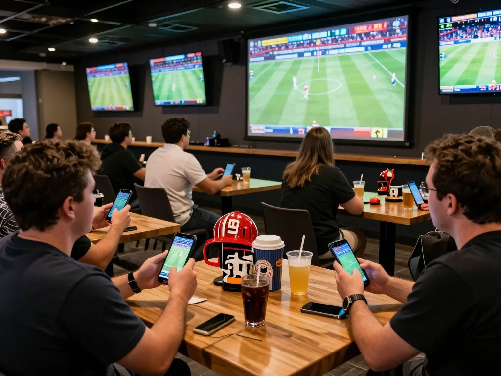 Engaged bettors place their bets at HM88's exciting sports betting venue, watching live events on screens