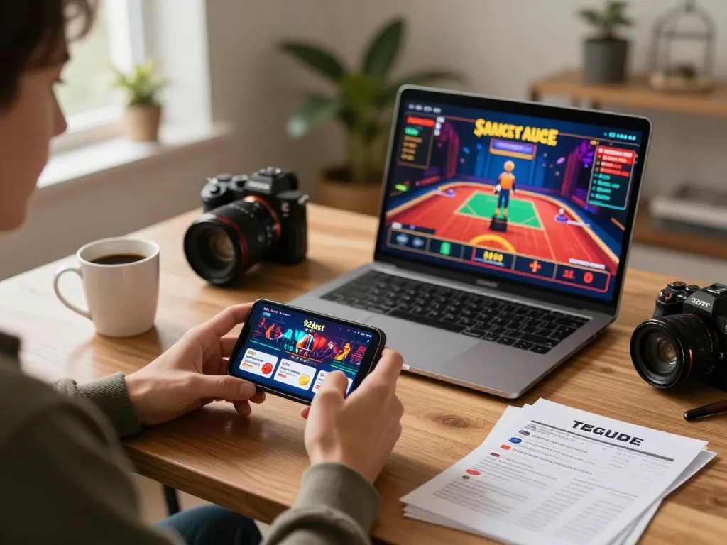 Play exciting games on the 92slot app, capturing a player immersed in online gambling action.