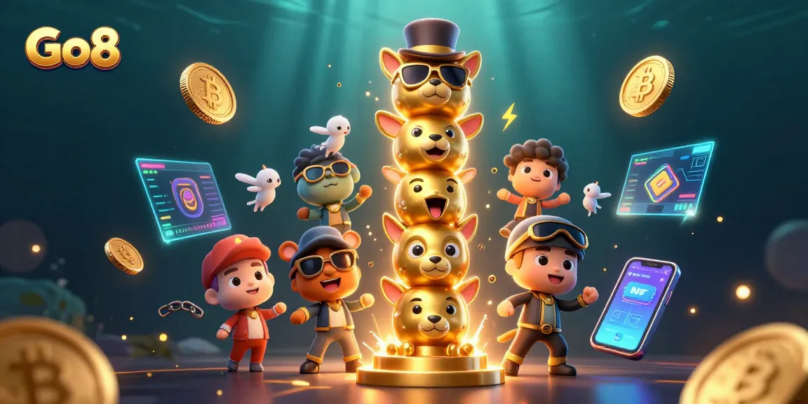 Win big with Go8's engaging casino experience featuring vibrant 3D elements and characters.