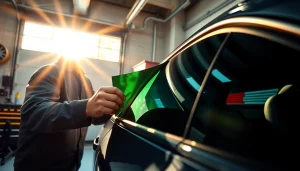 Apply premium window tint near me to enhance vehicle aesthetics and comfort.