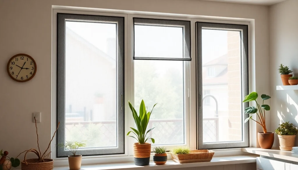 Installa zanzariere per finestre in un ambiente domestico luminoso e accogliente.