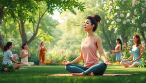 Meditation practice in a serene garden to enhance mental wellness and tranquility.