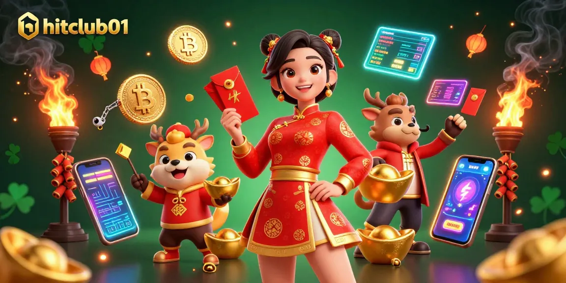 Experience thrilling gameplay at hitclub01 with vibrant visuals showcasing Asian New Year festivities.