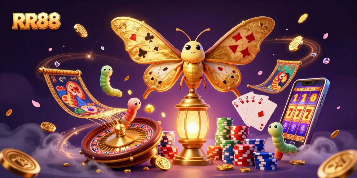 Experience thrilling online gaming action with RR88's captivating casino illustration.