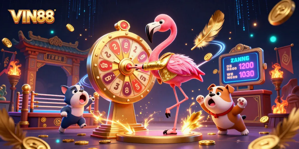 Engage with thrilling gaming moments at VIN88 with vivid 3D gambling illustration featuring excitement and energy.